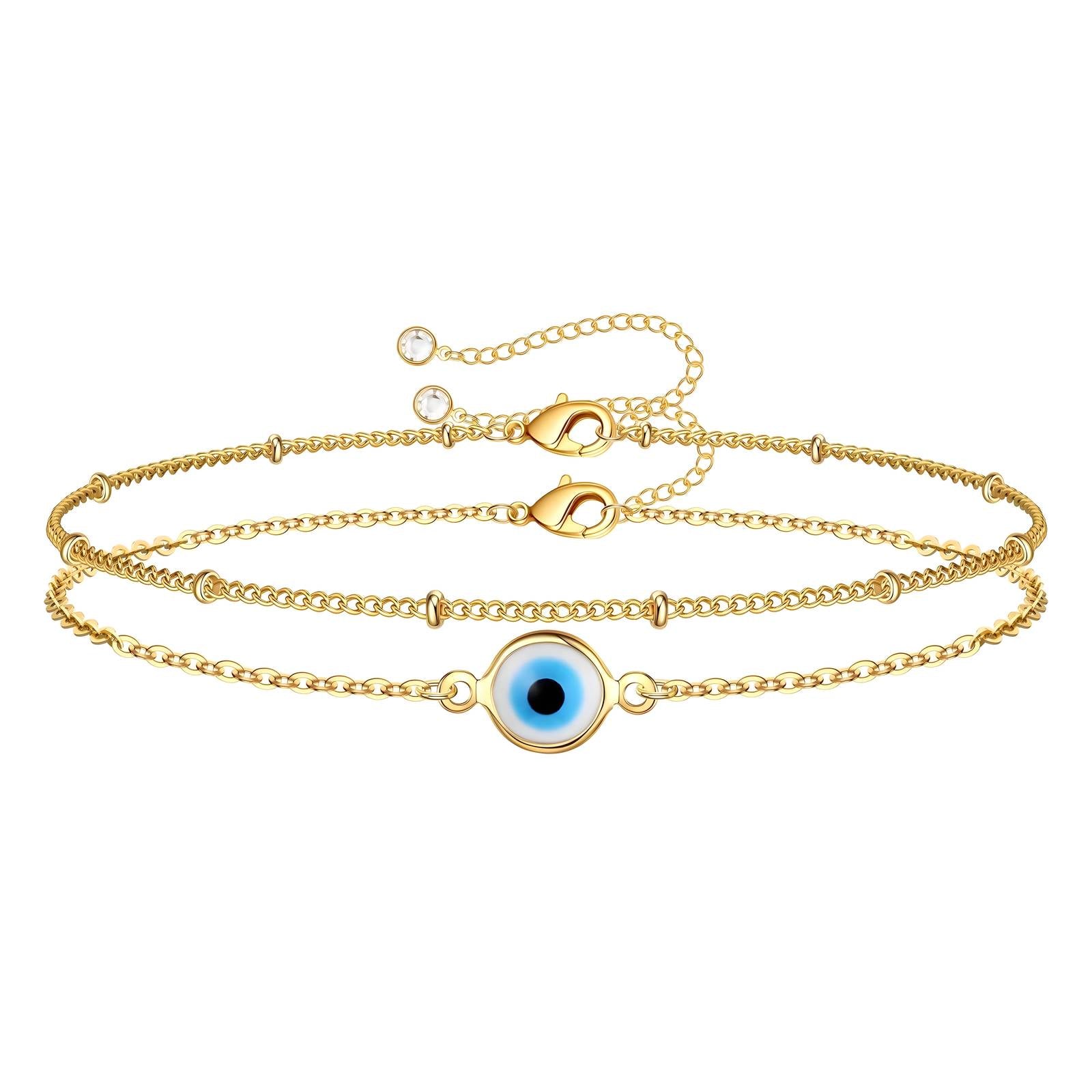 Evil Eye" Bracelet, 18K Gold Plated Steel - JewelJiveLatest Jewelry