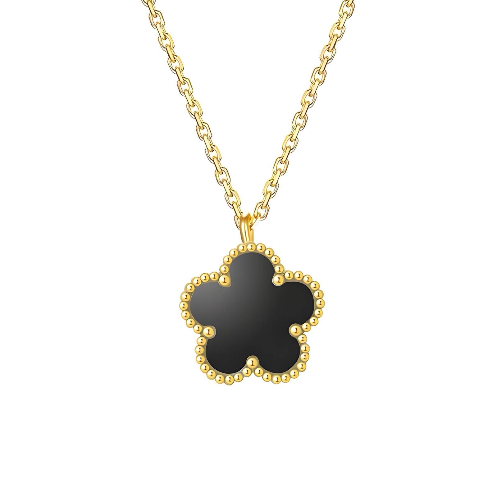 Flower" Necklace, 18K Gold Plated Steel - JewelJiveLatest Jewelry